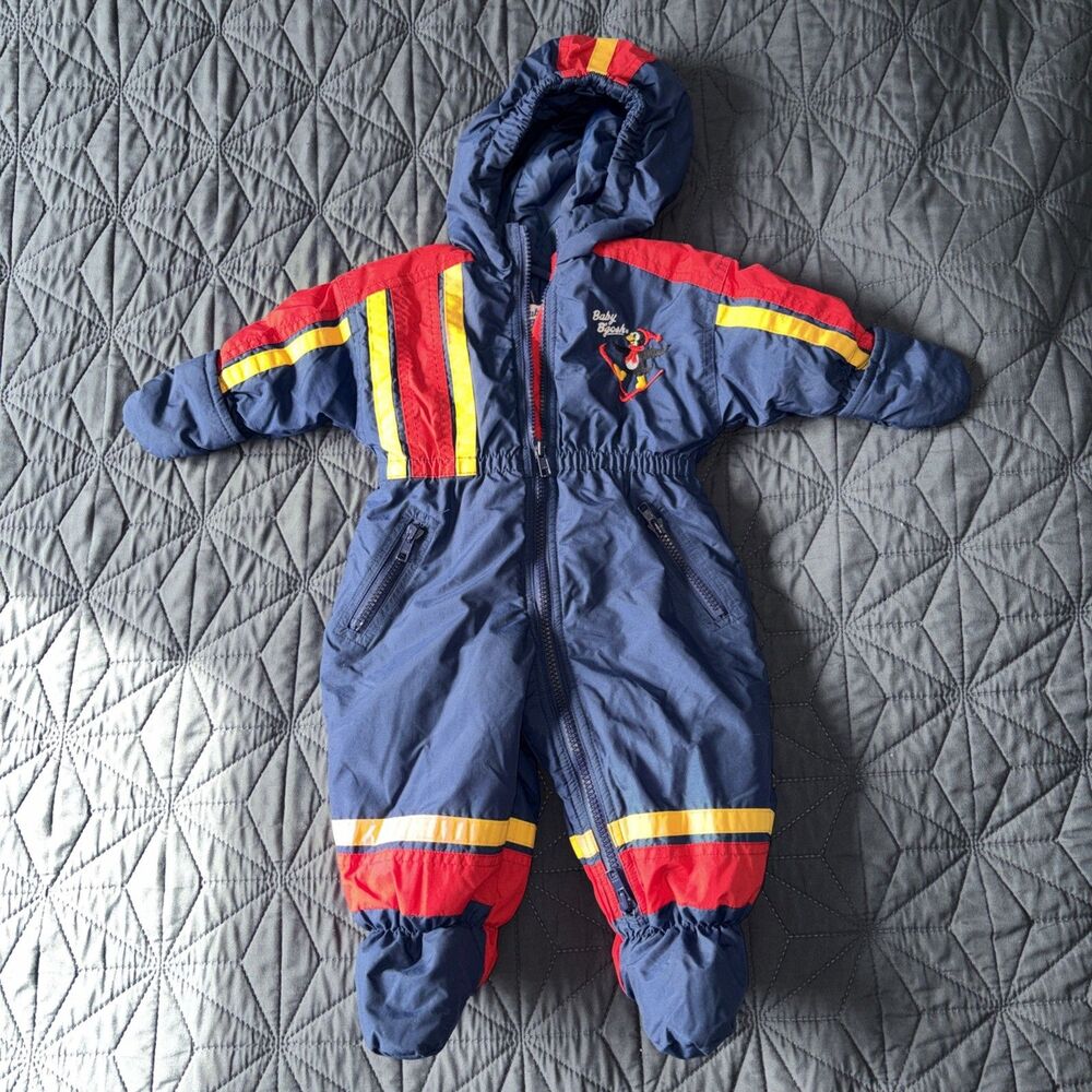 VTG 80/90s Oshkosh Baby B’gosh Snowsuit Colorblock 12m Bunting